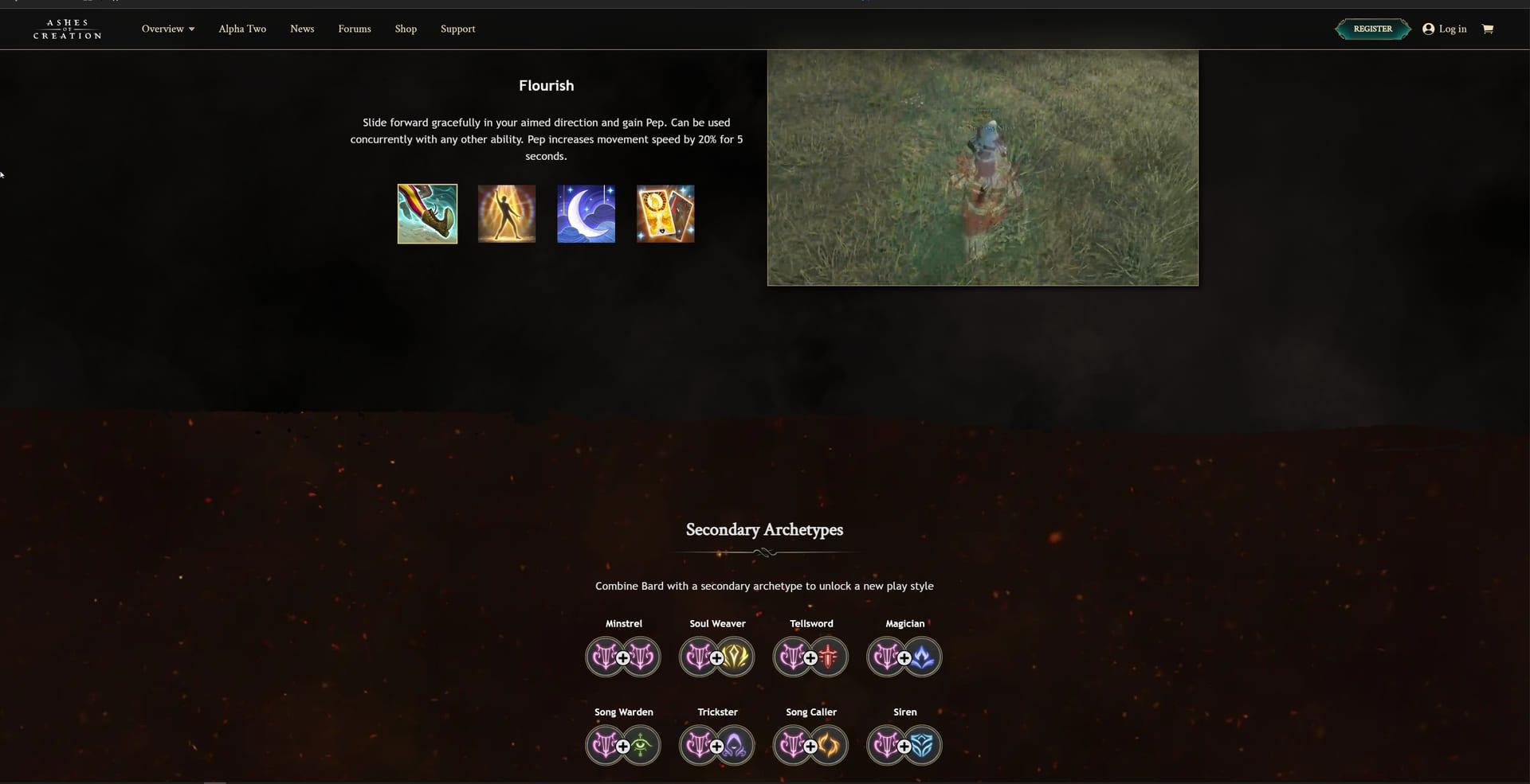 Intrepid Studios website screenshot: Ashes of Creation — Rogue