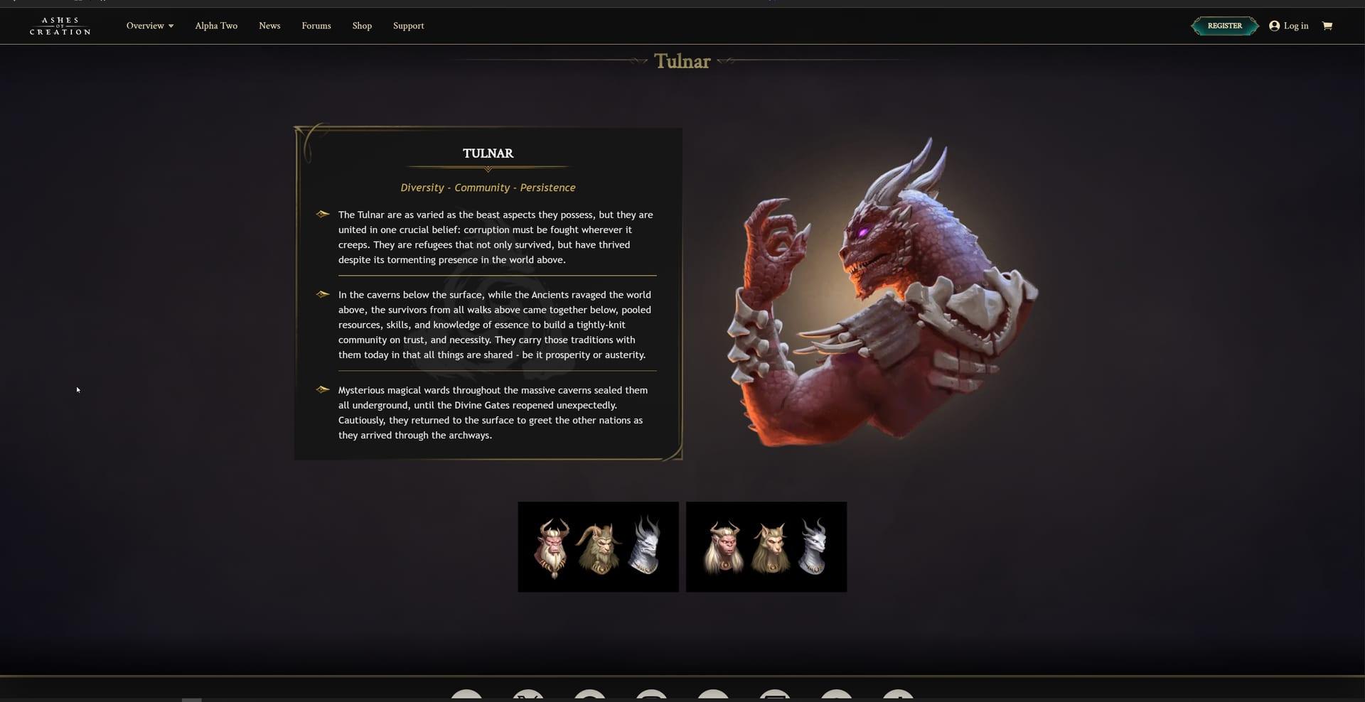 Intrepid Studios website screenshot: Ashes of Creation — Empyrean