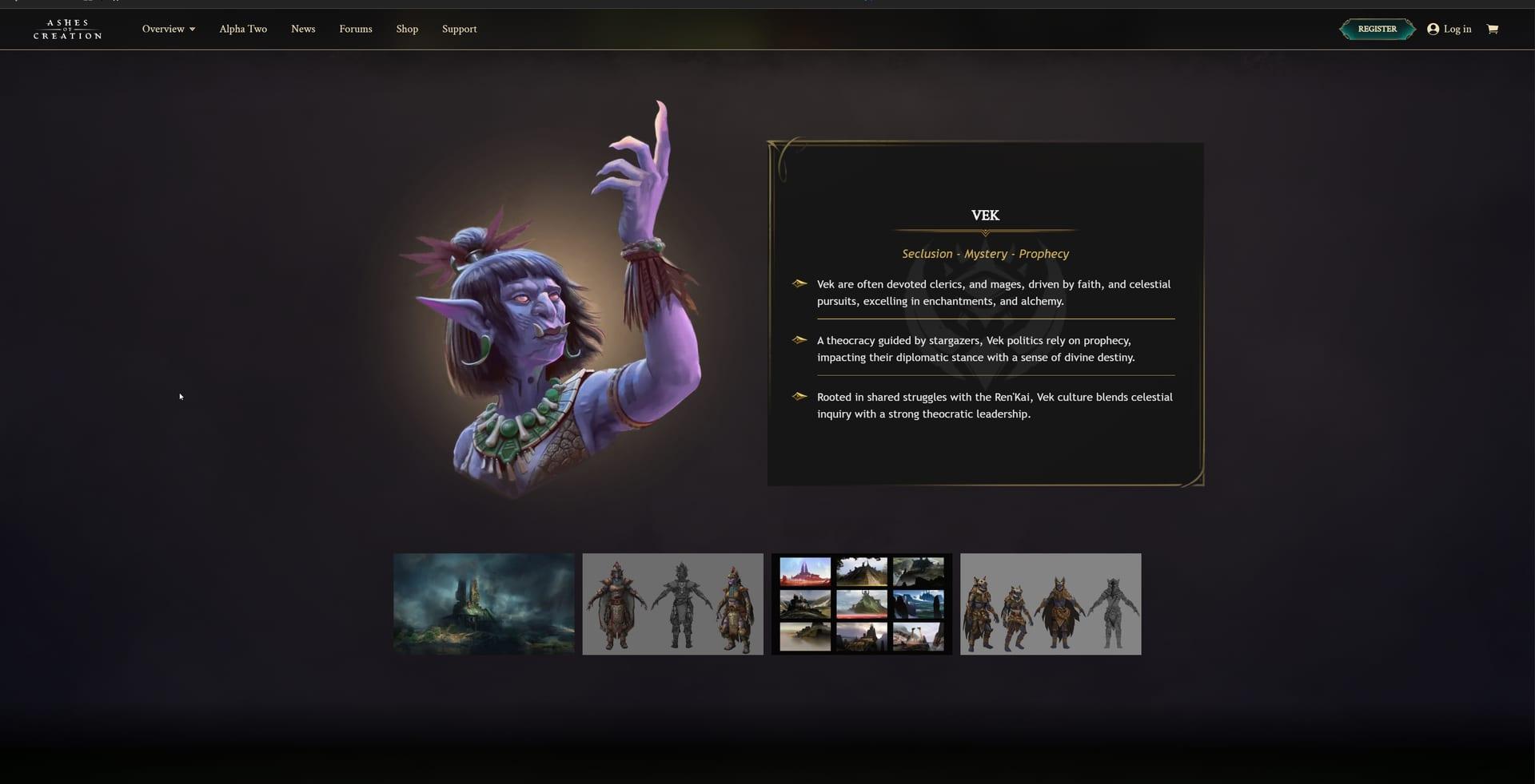 Intrepid Studios website screenshot: Ashes of Creation — Niküa