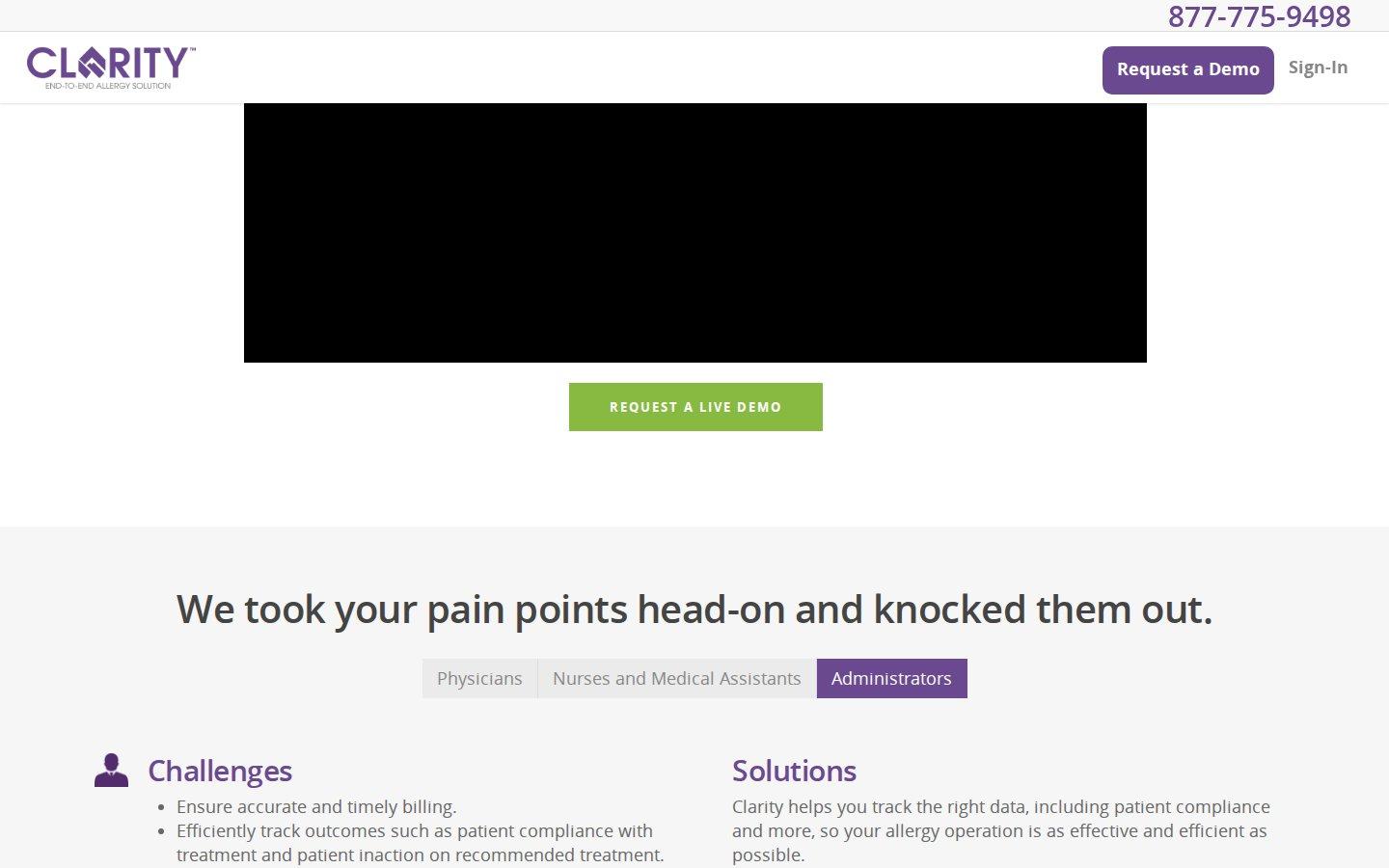 NetBrains, Inc screenshot — Clarity Allergy — Administrators (2018)
